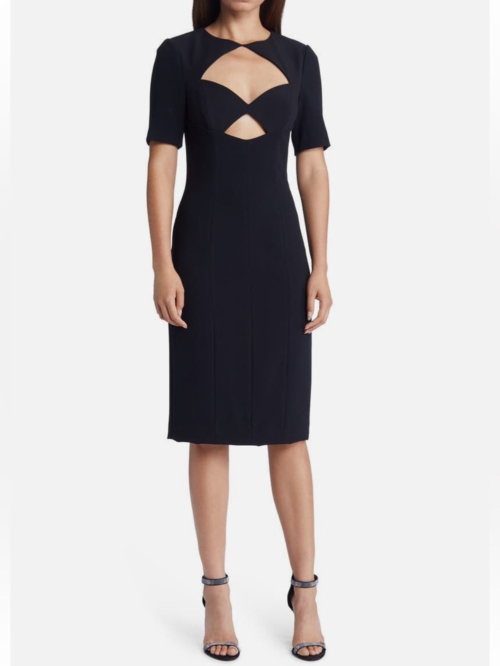 Black Halo Cressida Cut-Out Midi Sheath Dress Size 6 NWT